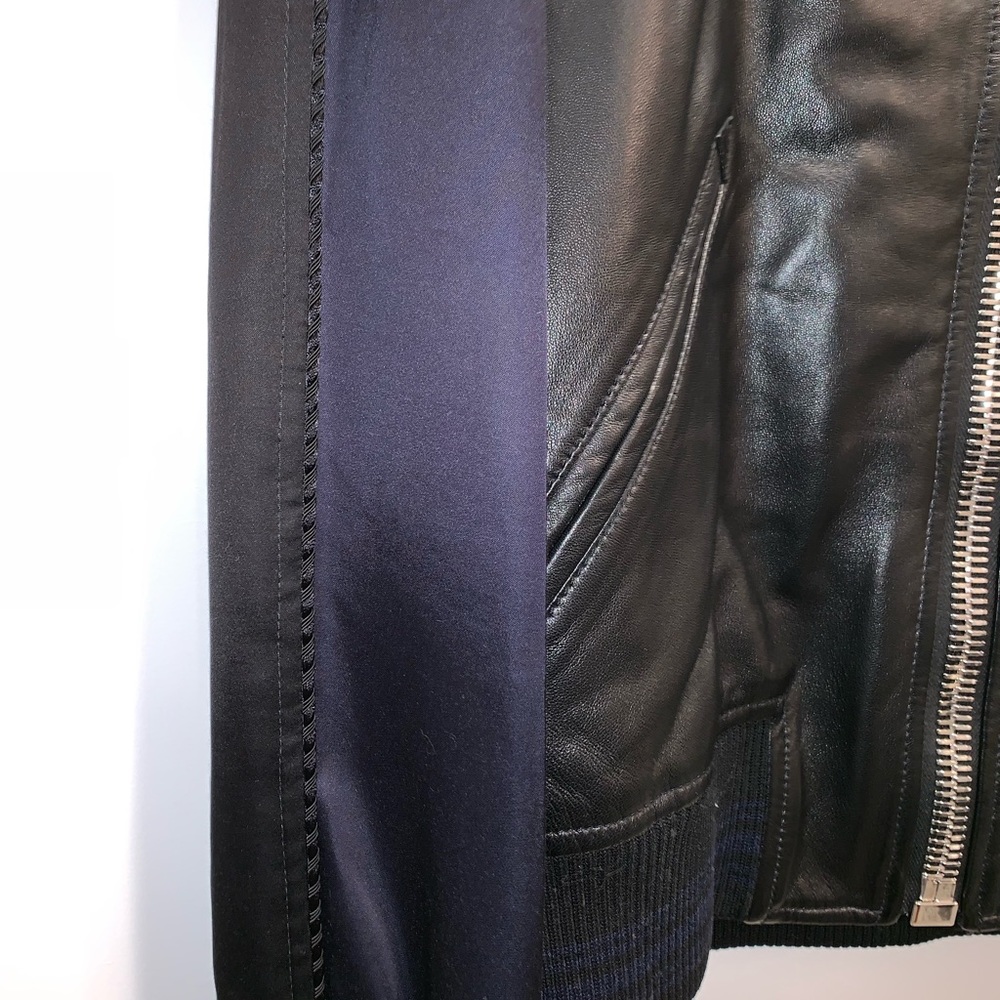 Givenchy leather and satin bomber sz 52 - Picture 4 of 5